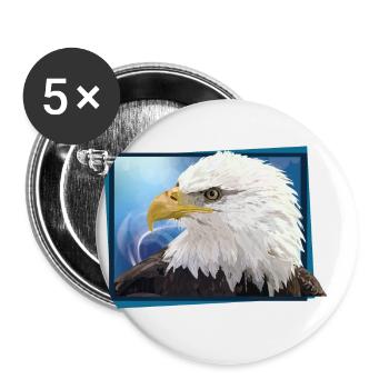 Bald eagle - Buttons small 1''/25 mm (5-pack) - white - Front