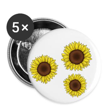 sunflowers - Buttons small 1''/25 mm (5-pack) - white - Front