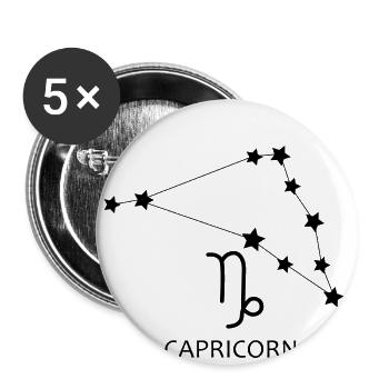 Horoscope Capricorn constellation Capricorn - Buttons small 1''/25 mm (5-pack) - white - Front