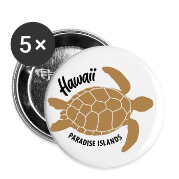 Turtle Hawaii Paradise Islands - Buttons small 1''/25 mm (5-pack) - white - Front