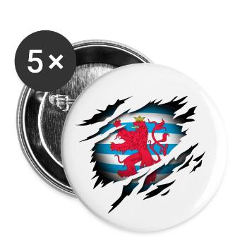 Le Luxembourg au cœur du drapeau civil - Lot de 5 petits badges (25 mm) - blanc - Devant