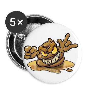 Rocking Poop - Buttons klein 25 mm (5er Pack) - Weiß - Vorne