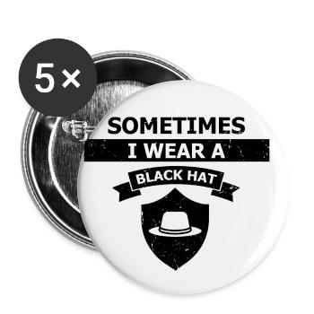 Conception de cybersécurité pour la sécurité informatique et les pirates informatiques - Lot de 5 petits badges (25 mm) - blanc - Devant