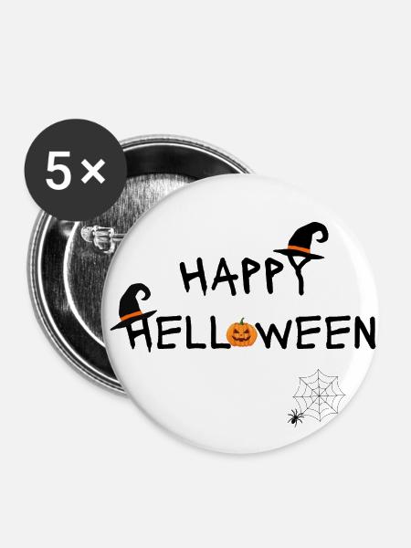 Helloween - Buttons klein 25 mm (5er Pack) - Weiß