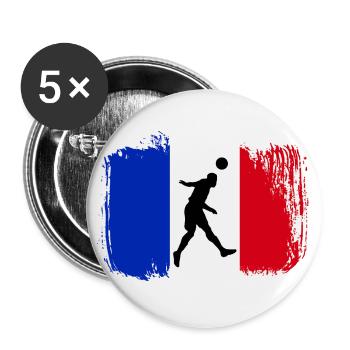 Football France Sport - Buttons small 1''/25 mm (5-pack) - white - Front