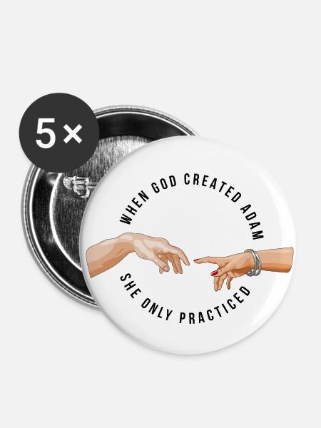 Adams Creation Feminist Edition - Buttons klein 25 mm (5er Pack) - Weiß