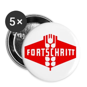 Fortschritt DDR (zweifarbig) - Buttons klein 25 mm (5er Pack) - Weiß - Vorne