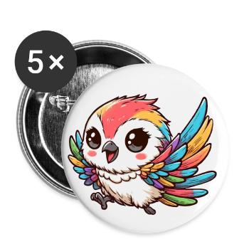 Colorful canary - Buttons small 1''/25 mm (5-pack) - white - Front