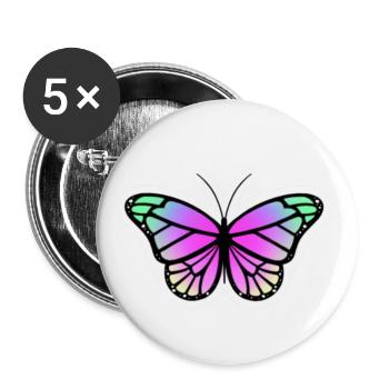 Schmetterling - Buttons klein 25 mm (5er Pack) - Weiß - Vorne