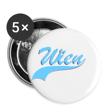 Wien - Buttons klein 25 mm (5er Pack) - Weiß - Vorne