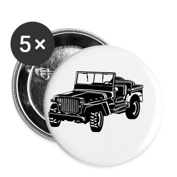 Geländewagen / Jeep SUV 02_schwarz weiß - Buttons klein 25 mm (5er Pack) - Weiß - Vorne