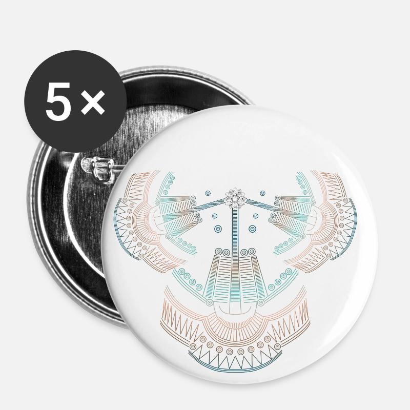 Sardische Amphore mit hellem - Buttons klein 25 mm (5er Pack) - Weiß