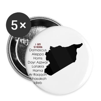 je suis syrien - Lot de 5 petits badges (25 mm) - blanc - Devant