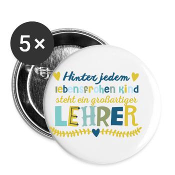 Grossartiger Lehrer - Buttons klein 25 mm (5er Pack) - Weiß - Vorne