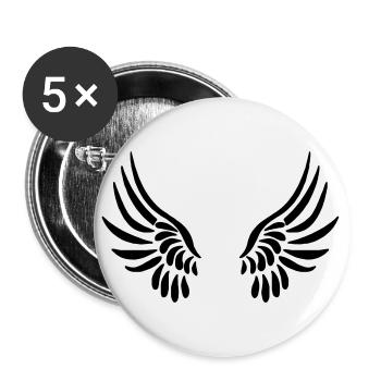 WIE EIN VOGEL - Buttons klein 25 mm (5er Pack) - Weiß - Vorne
