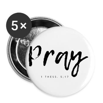 pray - Buttons klein 25 mm (5er Pack) - Weiß - Vorne