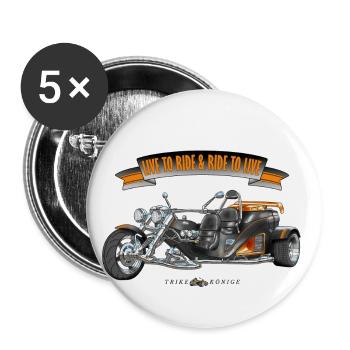 TRIKE KINGS / LIVE TO RIDE & RIDE TO LIVE - Buttons small 1''/25 mm (5-pack) - white - Front