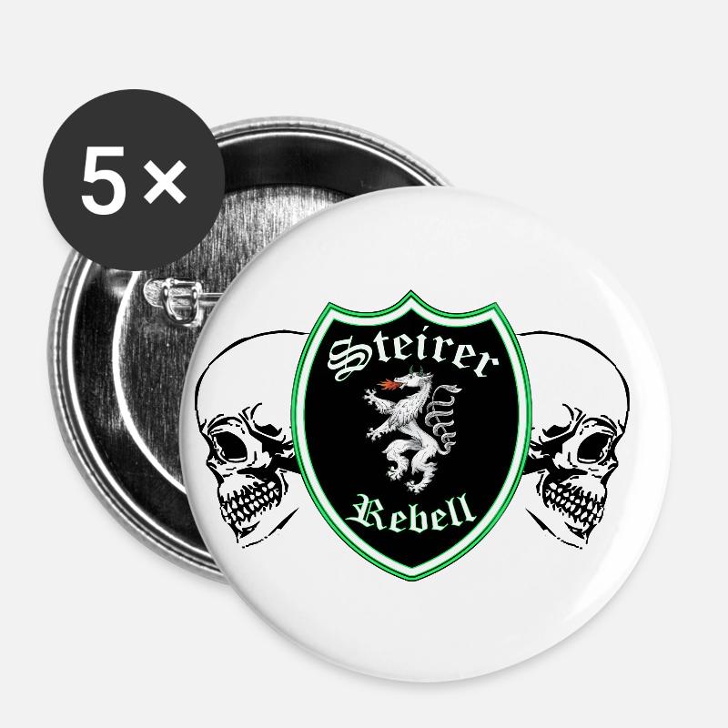 Styria - Buttons small 1''/25 mm (5-pack) - white
