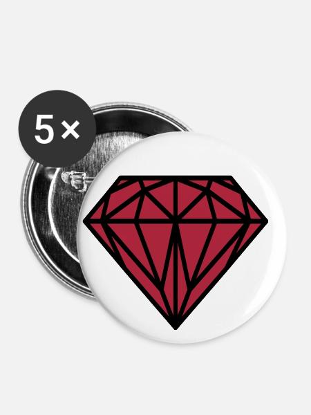 Diamant - Buttons klein 25 mm (5er Pack) - Weiß