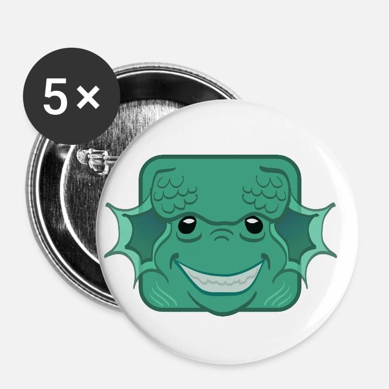 Fred - Lot de 5 petits badges (25 mm) - blanc