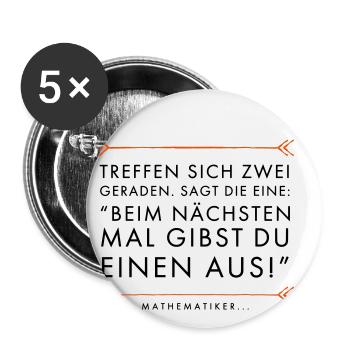 deux lignes droites se rencontrent - Lot de 5 petits badges (25 mm) - blanc - Devant
