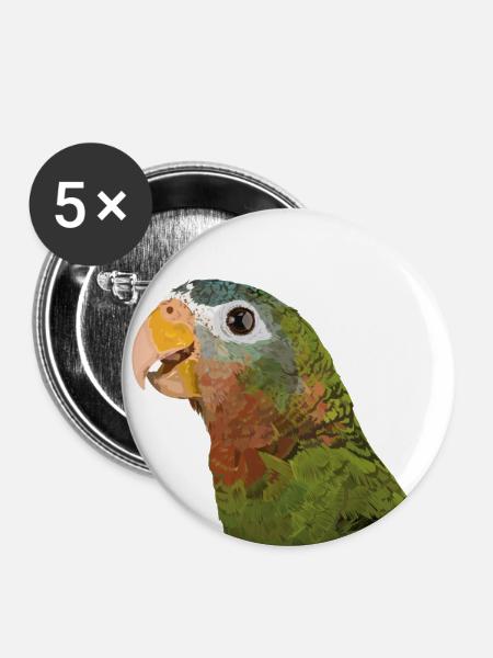 Amazonas mit gelber Rechnung - Buttons klein 25 mm (5er Pack) - Weiß
