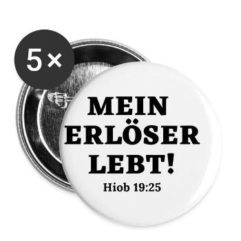 Mein Erlöser lebt! Jesus Bibel Gott Geschenkidee - Buttons klein 25 mm (5er Pack) - Weiß - Vorne