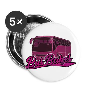Bus Babes | Busfahrerin Bus Fahrerin Geschenk - Buttons klein 25 mm (5er Pack) - Weiß - Vorne