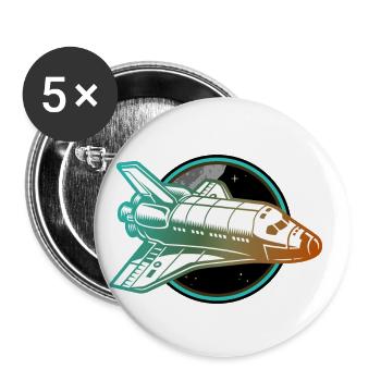 spaceship space shuttle - Buttons small 1''/25 mm (5-pack) - white - Front