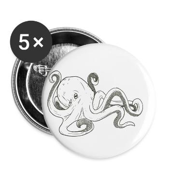 octopus - Buttons small 1''/25 mm (5-pack) - white - Front
