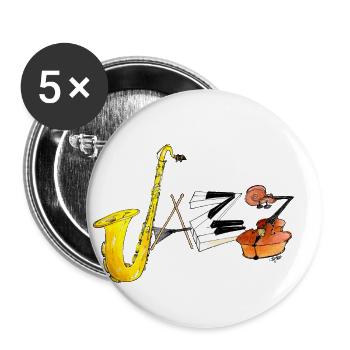 Jazz - Buttons klein 25 mm (5er Pack) - Weiß - Vorne
