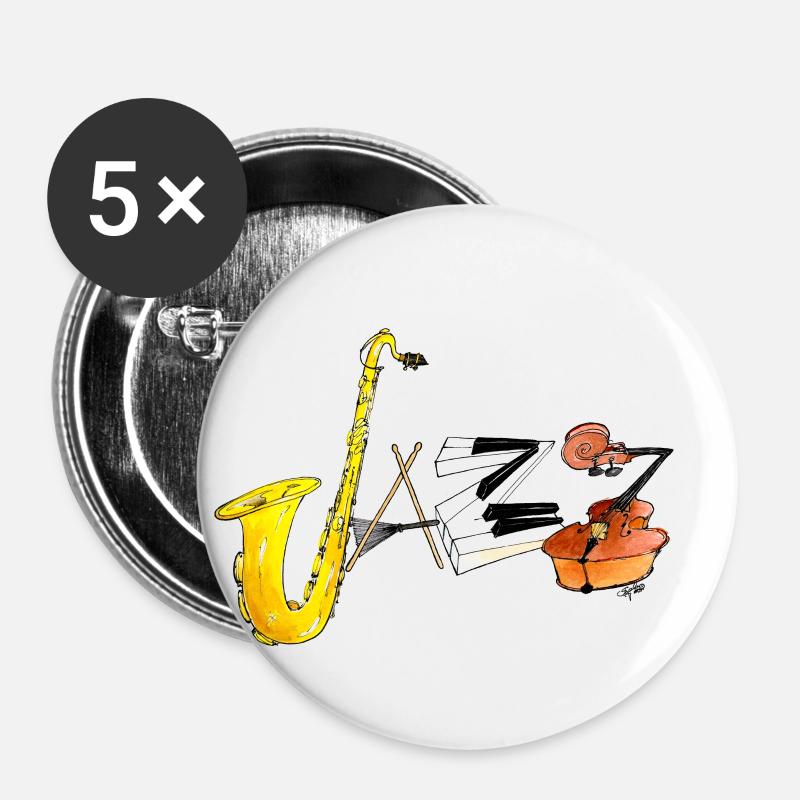 Jazz - Buttons small 1''/25 mm (5-pack) - white
