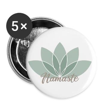 Namaste - Buttons small 1''/25 mm (5-pack) - white - Front