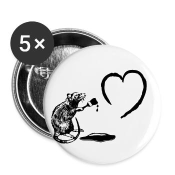 Brush Artist Rat - Buttons small 1''/25 mm (5-pack) - white - Front