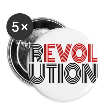 Revolution Wiederstand Antifa Demonstration Demo - Buttons klein 25 mm (5er Pack) - Weiß - Vorne
