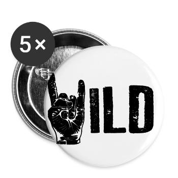 WILD Rock n' Roll Music Rocker - Buttons small 1''/25 mm (5-pack) - white - Front