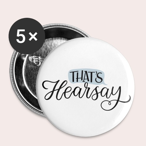 That's Hearsay Black Lettering - Buttons klein 25 mm (5er Pack)