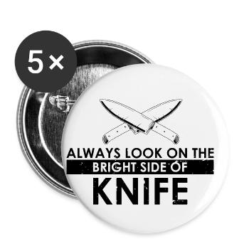 Life is better with knife knife collector - Buttons small 1''/25 mm (5-pack) - white - Front