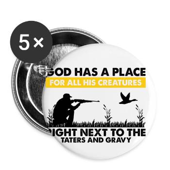 Drôle de conception de chasse au canard Hunter Hunting Duck Design - Lot de 5 petits badges (25 mm) - blanc - Devant