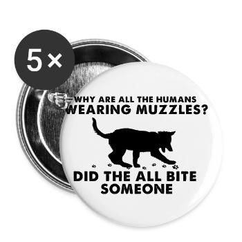 Design Deutscher Schäferhund Polizei Design - Buttons klein 25 mm (5er Pack) - Weiß - Vorne