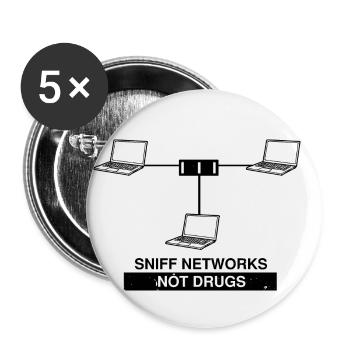 Conception de la cybersécurité pour les pirates informatiques et la cybersécurité - Lot de 5 petits badges (25 mm) - blanc - Devant