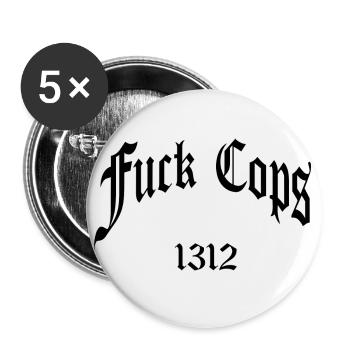 Fuck Cops 1312 - Buttons klein 25 mm (5er Pack) - Weiß - Vorne