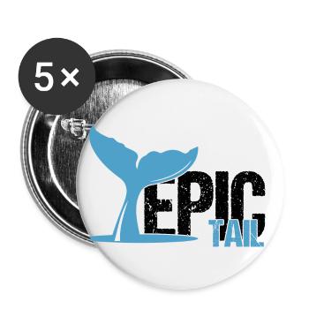 Conception de baleines pour les baleines et les rorquals bleus ou les bélugas - Lot de 5 petits badges (25 mm) - blanc - Devant