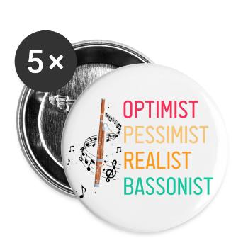 Conception d’instruments à vent bassoniste pour bassoniste - Lot de 5 petits badges (25 mm) - blanc - Devant