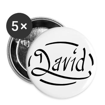David - Lot de 5 petits badges (25 mm) - blanc - Devant