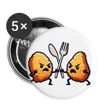 Chicken Nuggets Funny Nuggets Image - Buttons small 1''/25 mm (5-pack) - white - Front