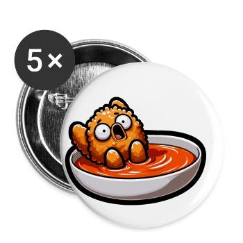 Gebratenes Hähnchen Chicken Wings Hühnchen Geschenk - Buttons klein 25 mm (5er Pack) - Weiß - Vorne