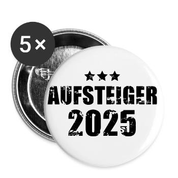 Aufsteiger 2025 Aufstiegstrikot Aufstieg 25 - Buttons klein 25 mm (5er Pack) - Weiß - Vorne