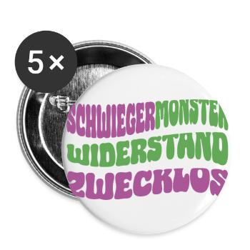 Monster-in-law resistance futile. - Buttons small 1''/25 mm (5-pack) - white - Front
