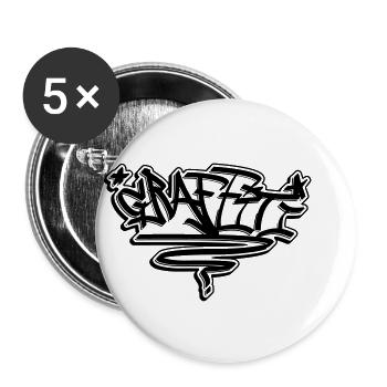 Graffiti Tag "Graffiti" - Buttons klein 25 mm (5er Pack) - Weiß - Vorne